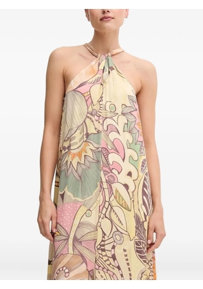 Sandro Ferrone halter-neck floral-print maxi dress - Neutrals