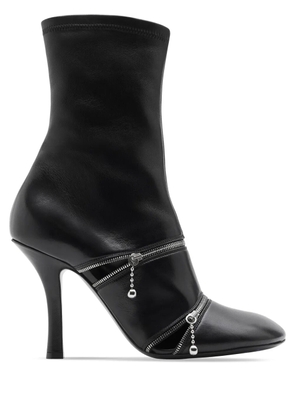 Burberry Peep leather ankle boots - Black