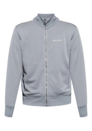 Palm Angels stripe-detail zip-fastening sweatshirt - Grey