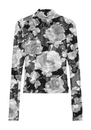 MSGM floral-detail top - Black
