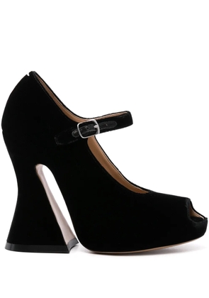Maison Margiela 125mm velvet pumps - Black