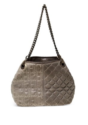 Carolina Herrera Vintage pre-owned monogram quilted leather shoulder bag - Neutrals