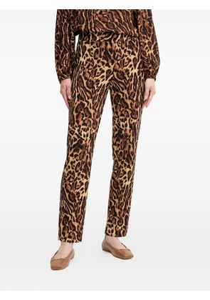 Joseph Ribkoff animal-print split-hem trousers - Brown