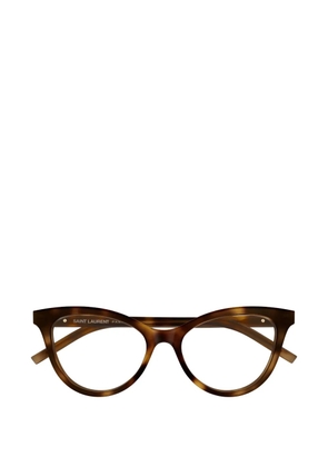 Saint Laurent Eyewear cat-eye logo glasses - Brown