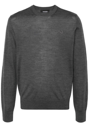 DSQUARED2 embroidered-logo ribbed jumper - Grey
