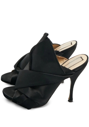 Nº21 knot satin sandals - Black