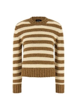 A.P.C. striped crew-neck knitted sweater - Brown