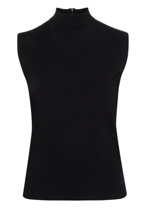 Plan C mock-neck jersey tank top - Black