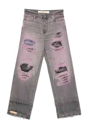 PDF distressed frayed jeans - Pink