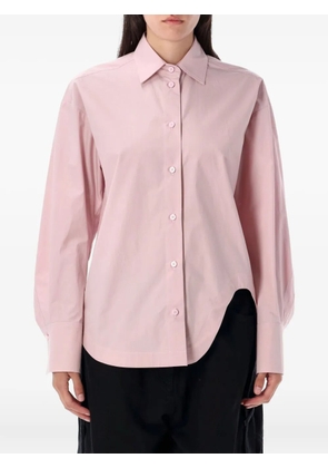 The Attico curved-hem button-up shirt - Pink