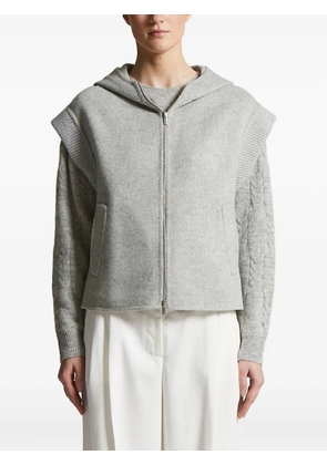 Peserico cable-knit hoodie - Grey