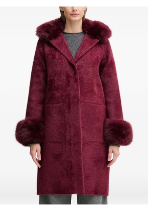 Joseph Ribkoff faux-fur trim coat - Red