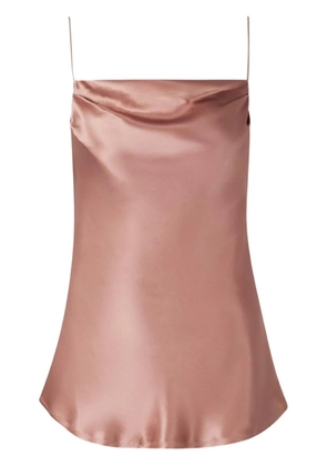 Balmain cowl-neck satin top - Pink