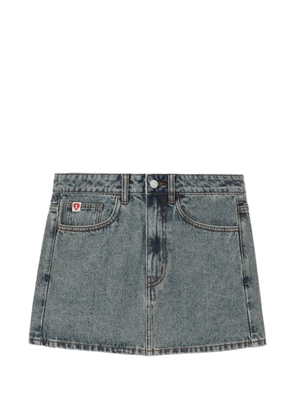 A BATHING APE® heart-motif denim mini skirt - Blue