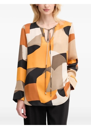 Joseph Ribkoff geometric tie-neck blouse - Orange