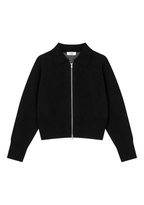 TOMBOY zip-front logo-detail cardigan - Black