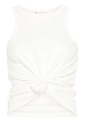 Magda Butrym rose-appliqué tank top - White
