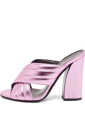 Gucci Pre-Owned leather quilted crossover sandals - Pink