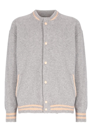 Laneus snap-button knitted bomber jacket - Grey
