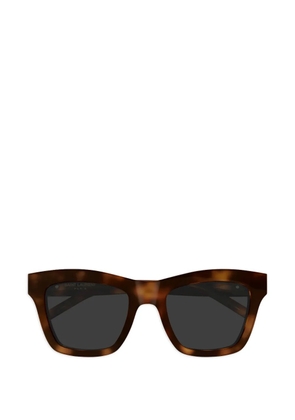Saint Laurent Eyewear square-frame logo-plaque sunglasses - Brown