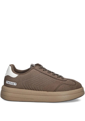 TWINSET embossed-pattern sneakers - Brown