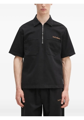 Aries logo-embroidered polo shirt - Black