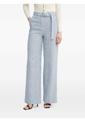 FRACOMINA striped belted trousers - Blue