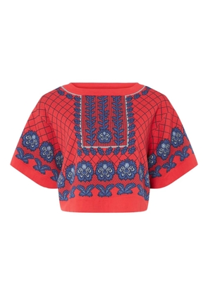 Temperley London grid-pattern T-shirt - Red