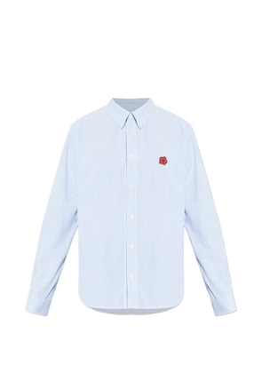 Kenzo flower-detail striped shirt - Blue