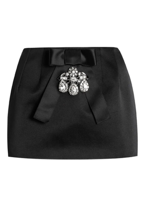 Dolce & Gabbana bow-embellished crystal-detail mini skirt - Black