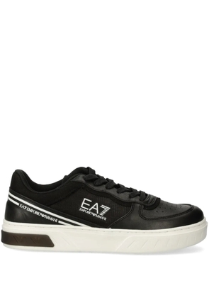 Ea7 Emporio Armani logo-patch panelled sneakers - Black