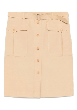 Hermès Pre-Owned 2000s slub-texture mini skirt - Neutrals