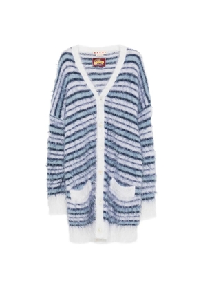 Marni Pre-Owned striped mohair cardigan - White