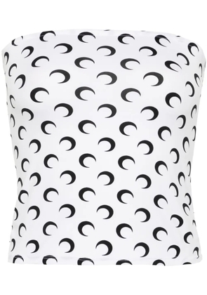 Marine Serre Crescent Moon-print tube top - White