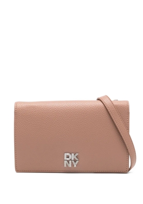 DKNY logo-plaque mini bag - Brown