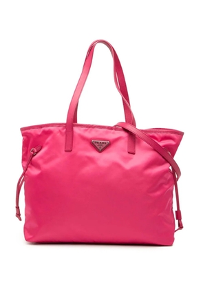Prada Pre-Owned 2013-2025 Saffiano Trimmed Tessuto Open Convertible Tote satchel - Pink