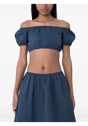 Miu Miu gathered off-shoulder top - Blue
