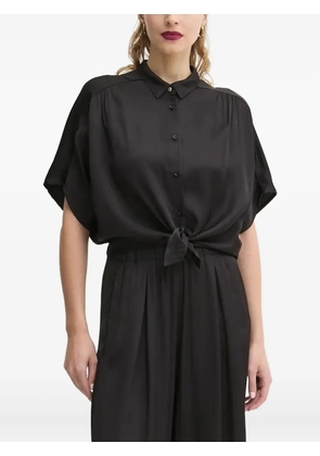 Sessùn Alfassa night tie-front short-sleeve shirt - Black