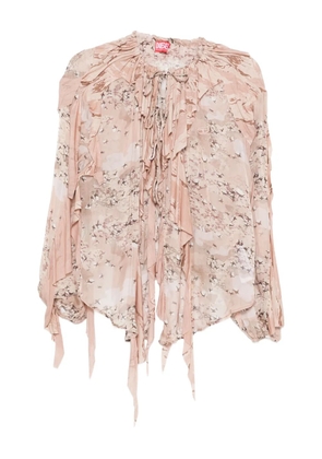 Diesel ruffled printed blouse - Brown