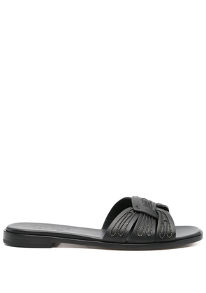Doucal's leather flat sandals - Black