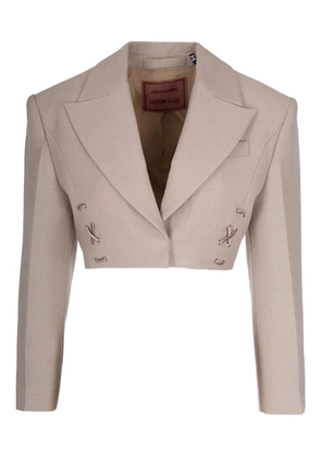 Marella lace-up cropped blazer - Grey