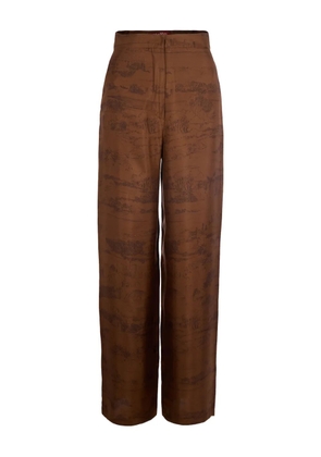 Max Mara printed high-waisted trousers - Brown