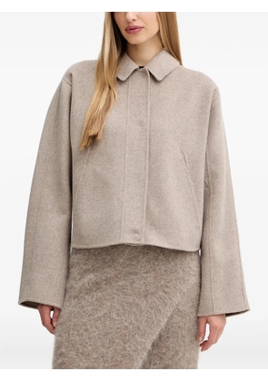 BOSS collared pleated jacket - Neutrals