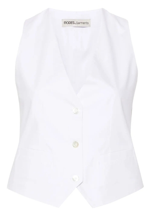 MODES GARMENTS V-neck cotton waistcoat - White