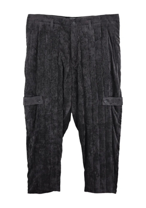 Yohji Yamamoto pleated cargo-pocket drop-crotch trousers - Black