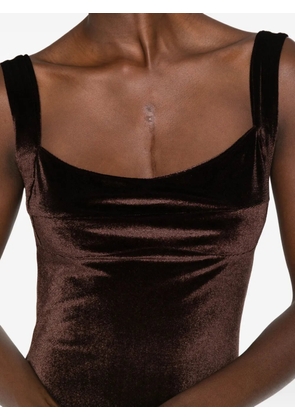 Atu Body Couture velvet-texture maxi dress - Brown