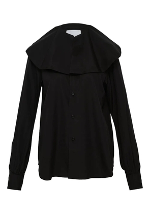 Noir Kei Ninomiya wide-collar cotton shirt - Black