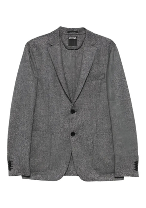 Zegna buttoned herringbone-pattern blazer - Grey