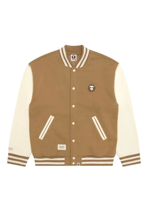 AAPE BY *A BATHING APE® logo-patch bomber jacket - Brown