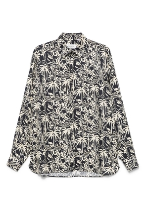 Laneus palm-tree print shirt - Black